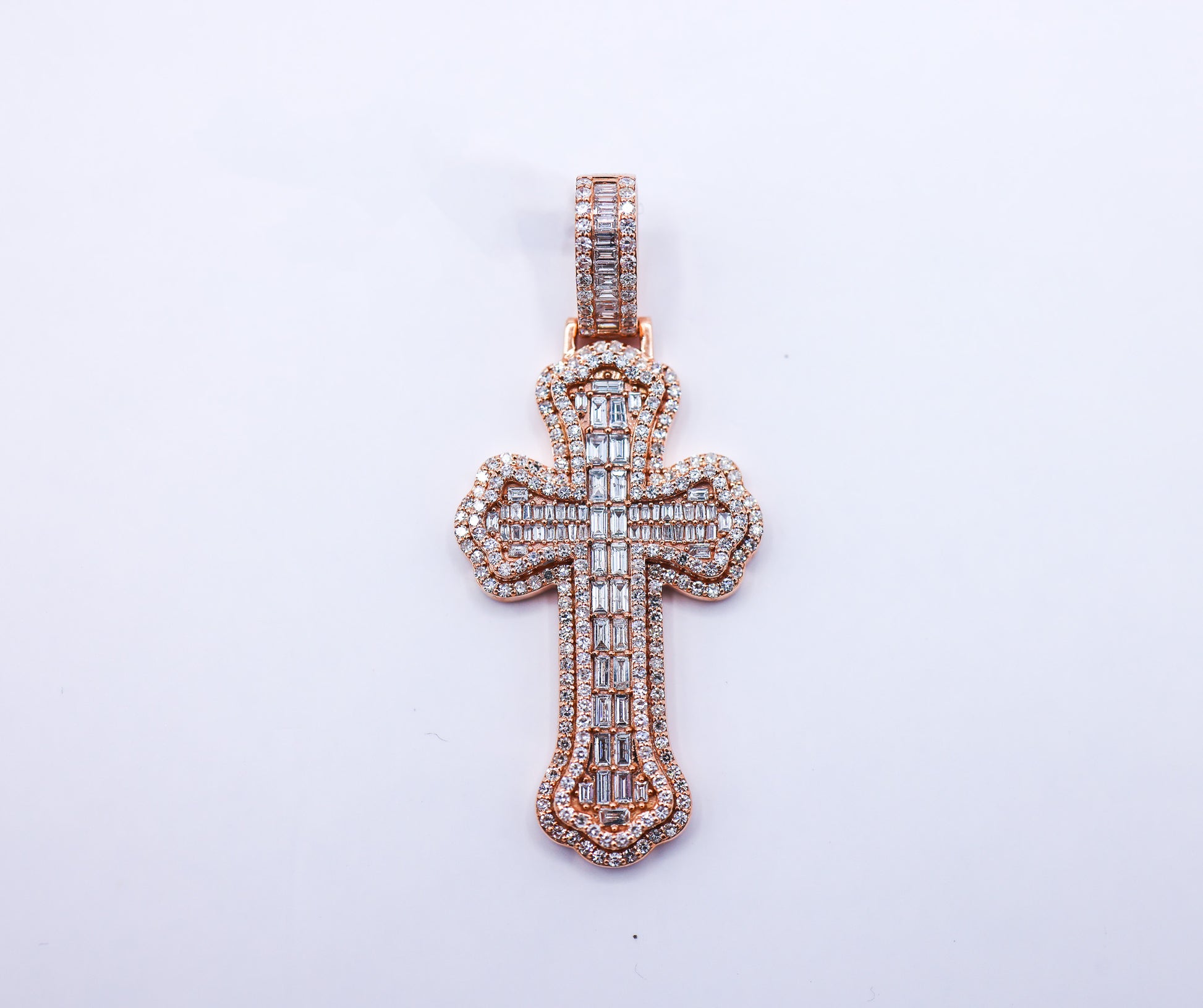 Cross Charm 10K Gold 2.25CTW