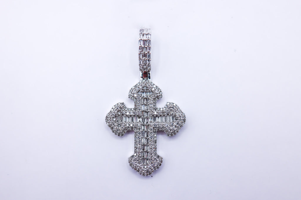 Cross Charm 14K Gold 1.29CTW