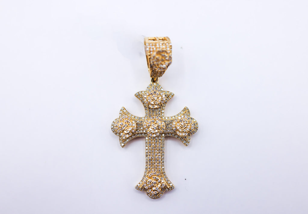 Cross Charm 10K Gold 0.69 CTW