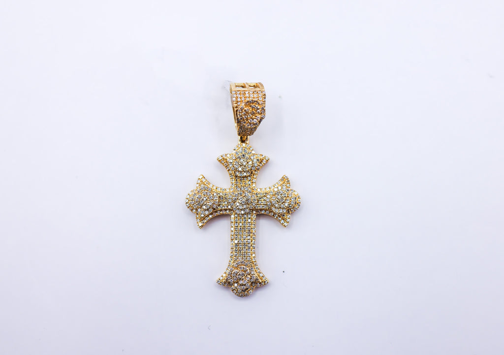 Cross Charm 10K Gold 0.69 CTW