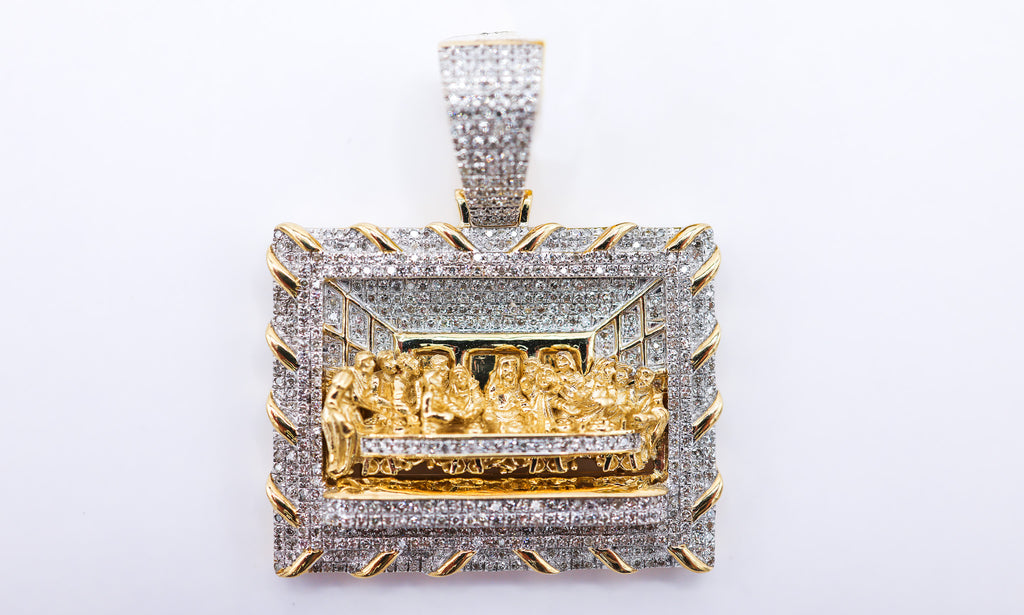 10K 1.33-1.37CT D-PENDANT MEN RDS "LAST SUPPER"