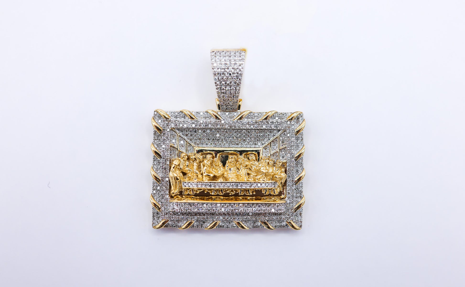 10K 1.33-1.37CT D-PENDANT MEN RDS "LAST SUPPER"