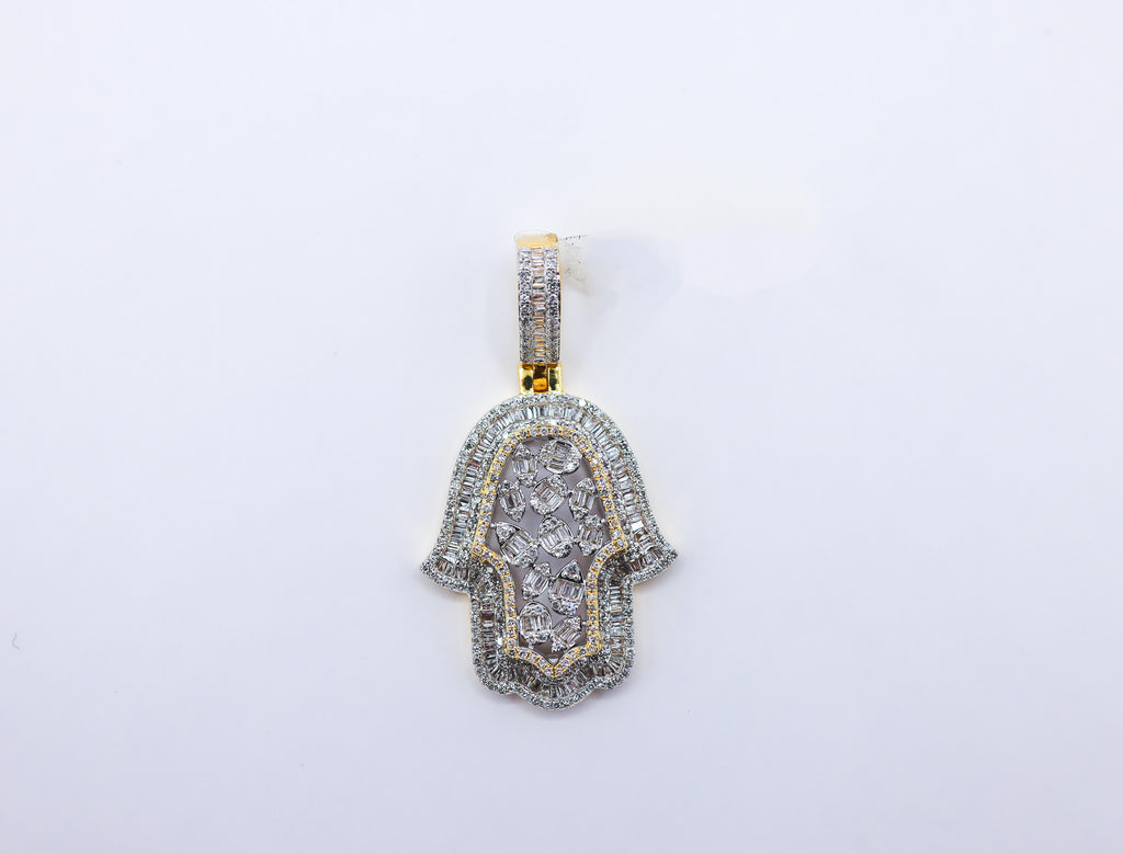 10K 1.34CT D-PENDANT BAG/RDS "HAMSA HAND"