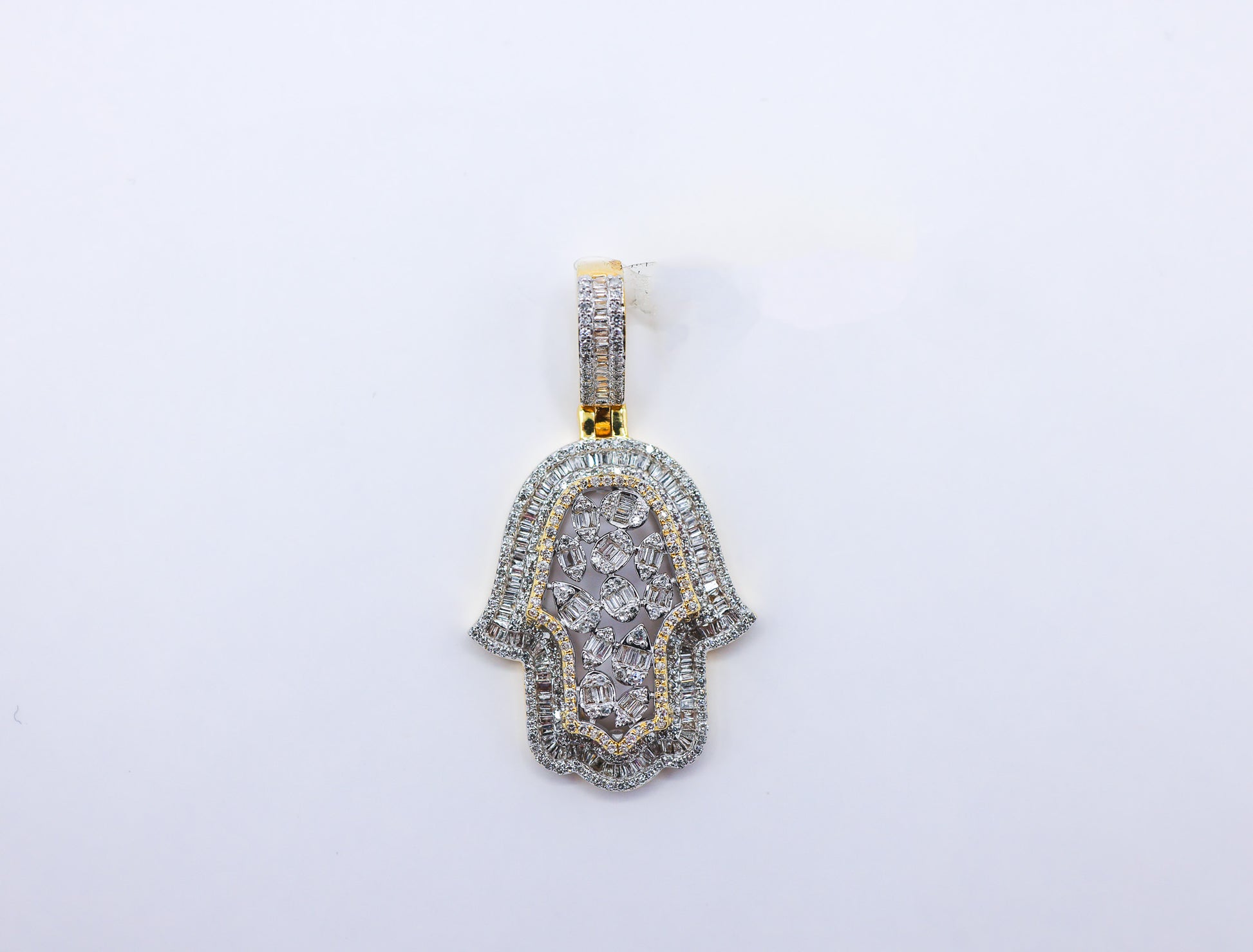 10K 1.34CT D-PENDANT BAG/RDS "HAMSA HAND"