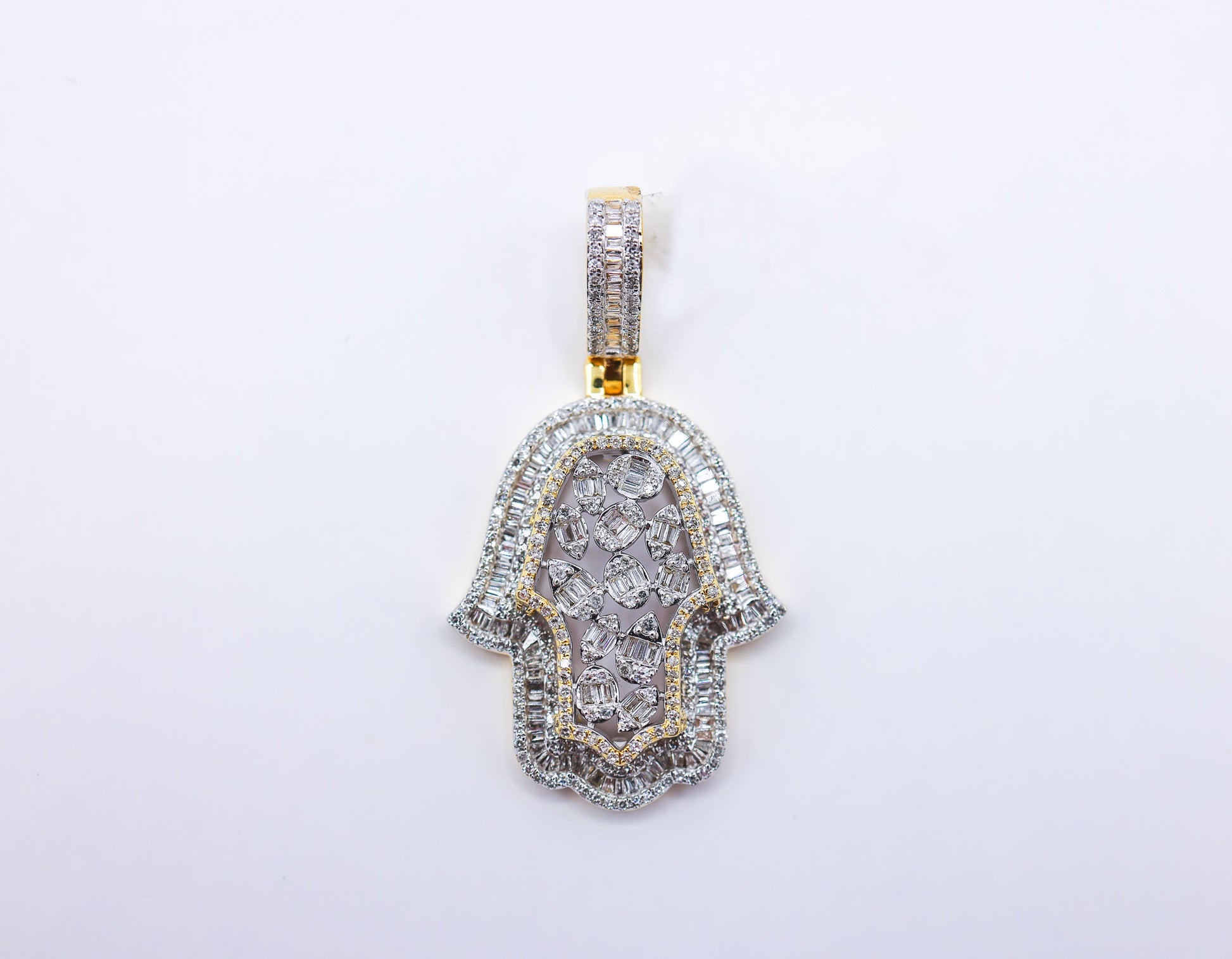 10K 1.34CT D-PENDANT BAG/RDS "HAMSA HAND"