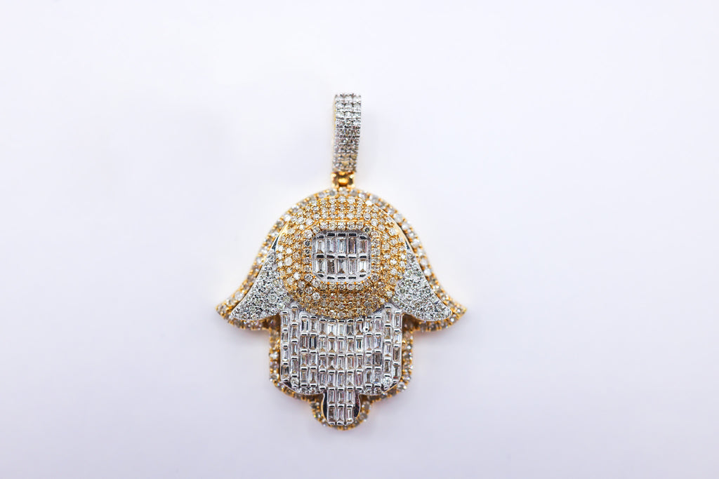 10K 1.40CT D-PENDANT SBAG/RDS "HAMSA HAND"