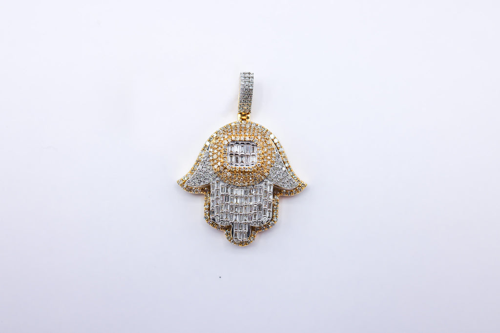 10K 1.40CT D-PENDANT SBAG/RDS "HAMSA HAND"