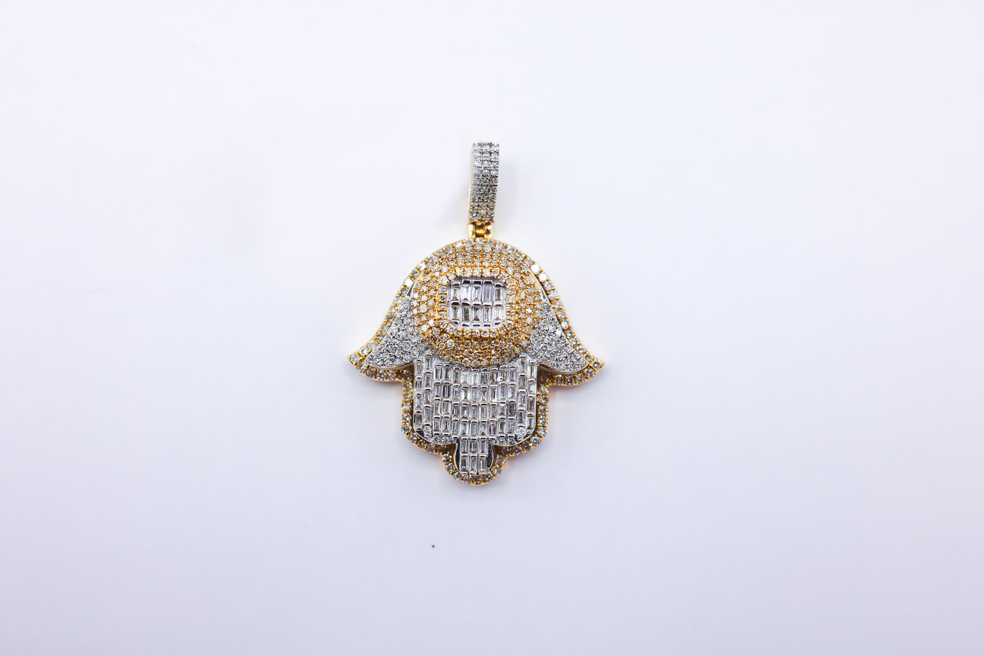 10K 1.40CT D-PENDANT SBAG/RDS "HAMSA HAND"