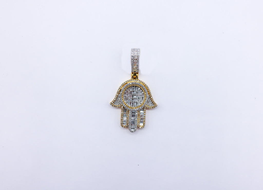 Hamsa Hand Charm 10K 1.42 CTW