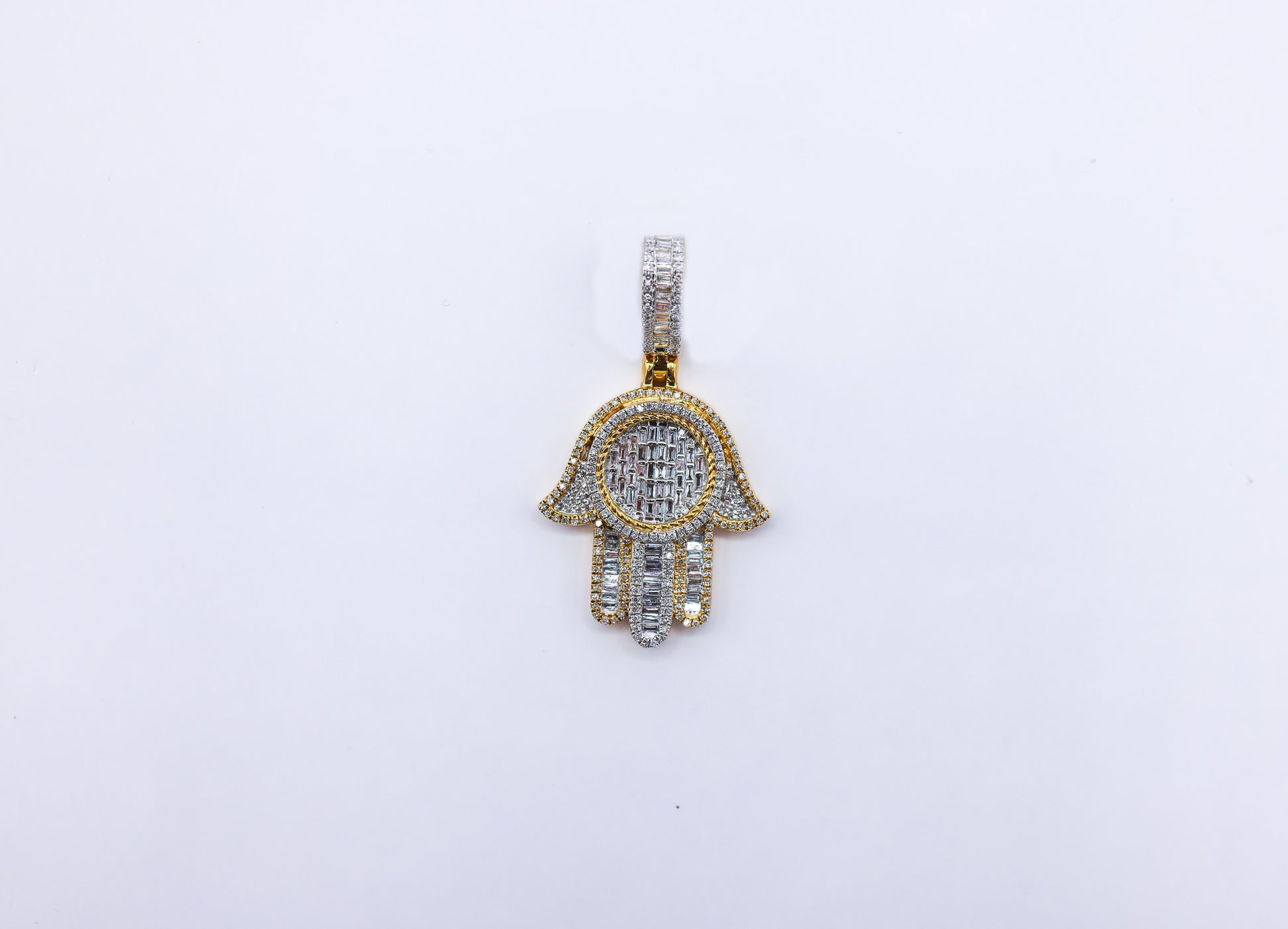 Hamsa Hand Charm 10K 1.42 CTW