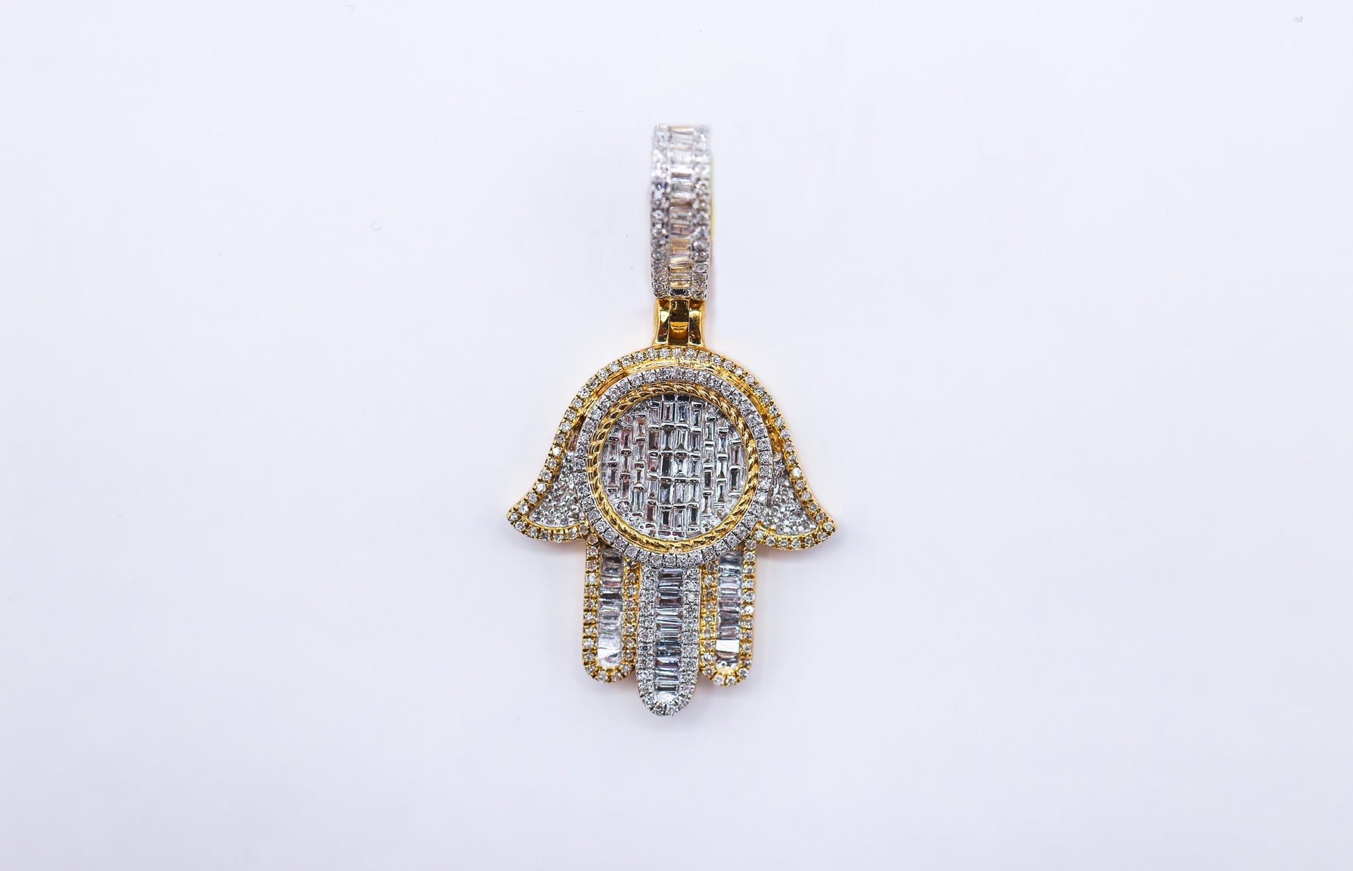 Hamsa Hand Charm 10K 1.42 CTW