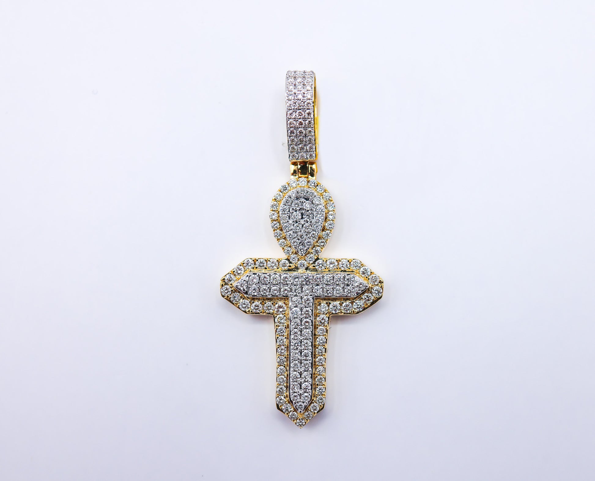 10K 1.42CT D-PENDANT RDS "CROSS"
