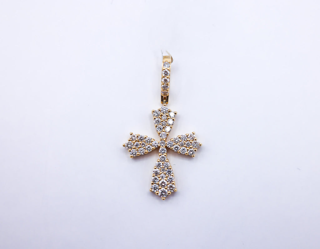 Cross Charm 14K Gold 1CTW