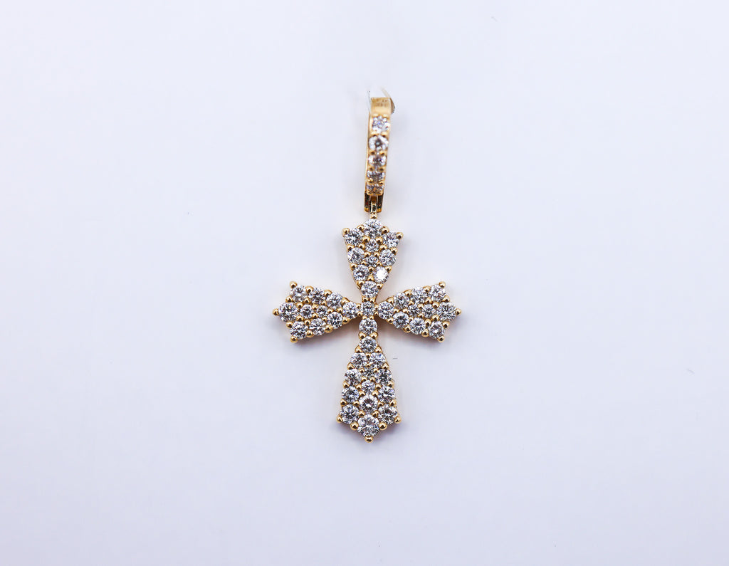 Cross Charm 14K Gold 1CTW