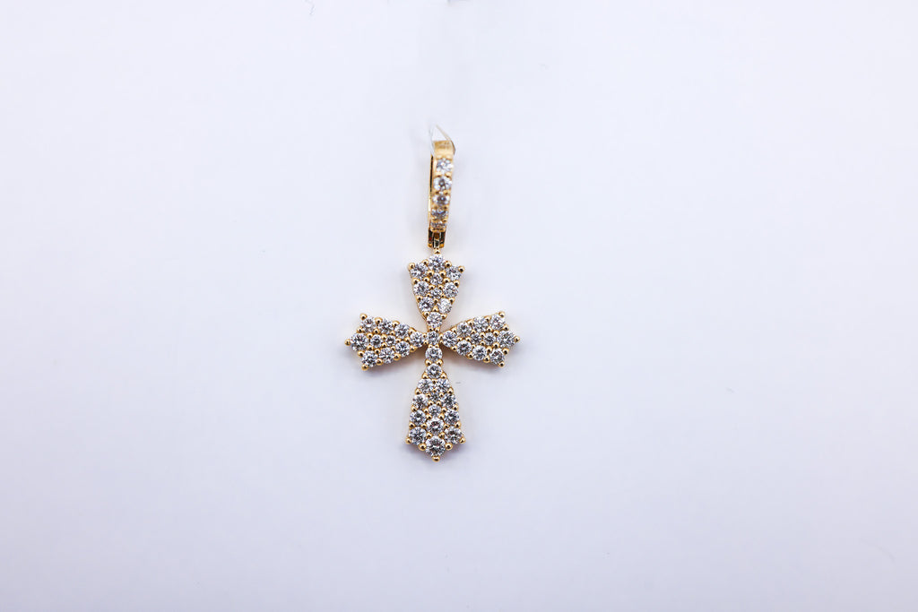 Cross Charm 14K Gold 1CTW