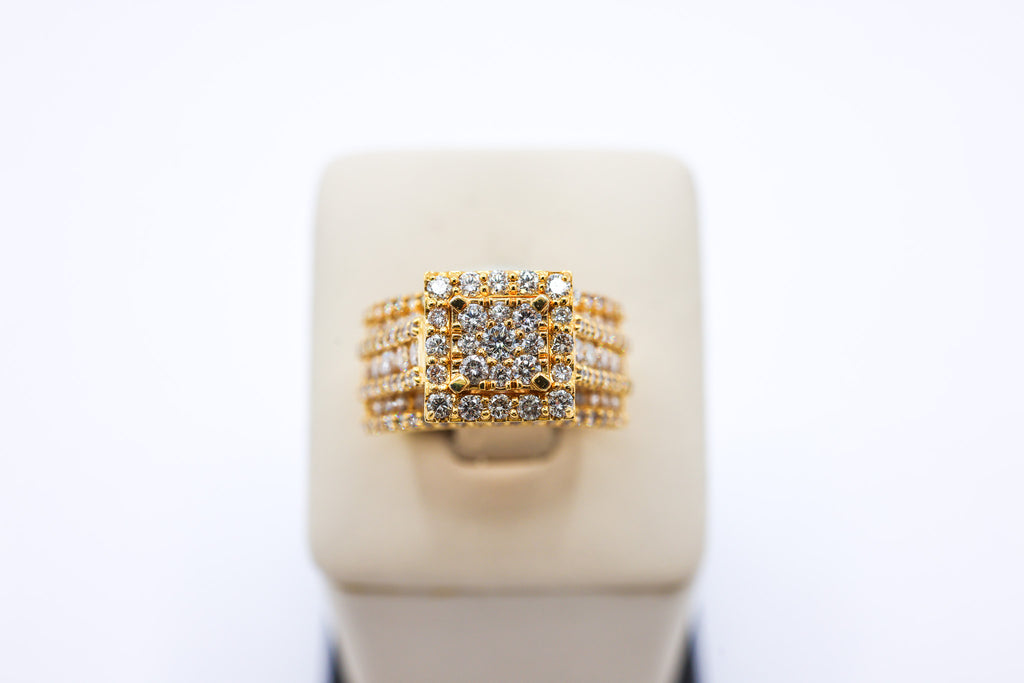10K Gold 2.55CTW Multi-Diamond Custom Square Ladies Ring