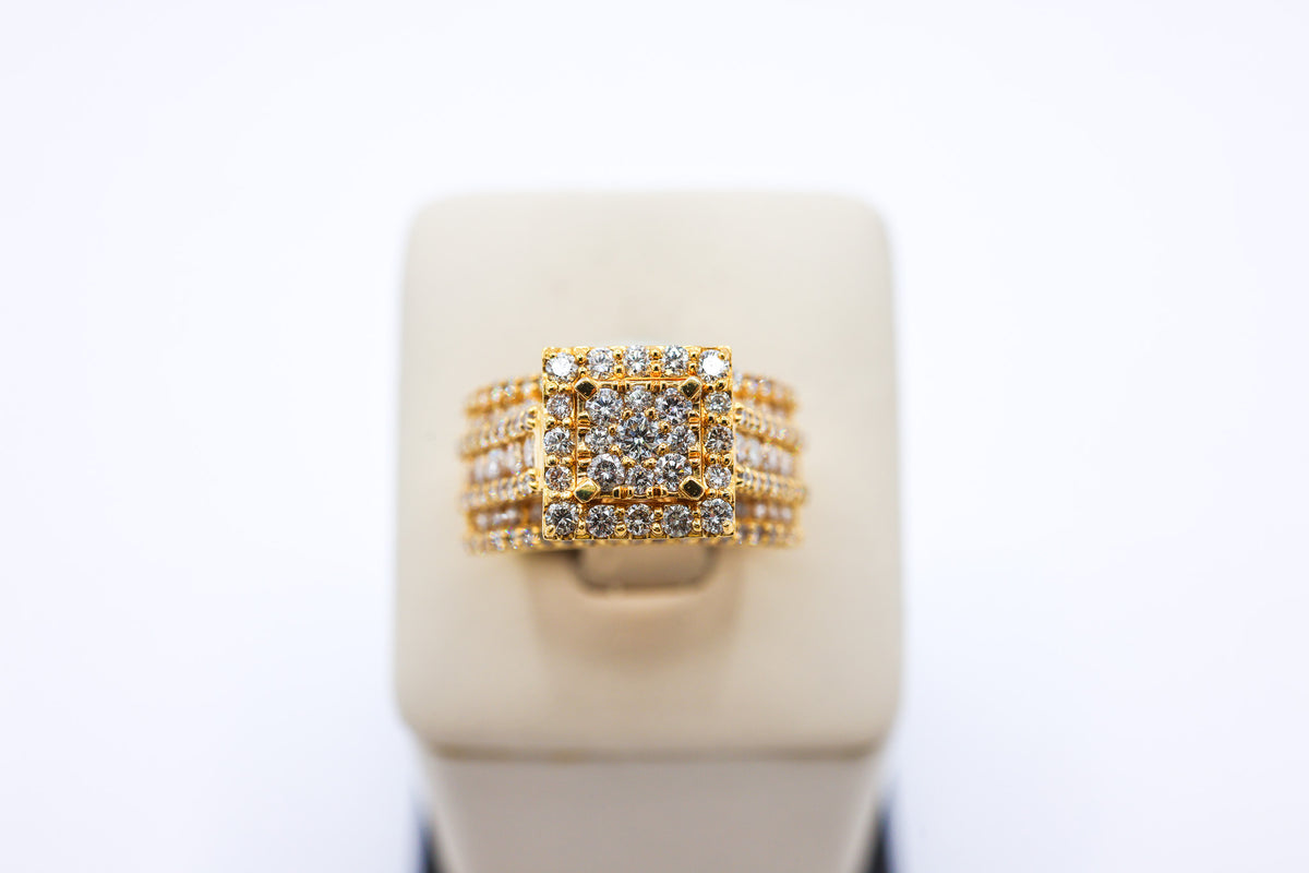 10K Gold 2.55CTW Multi-Diamond Custom Square Ladies Ring