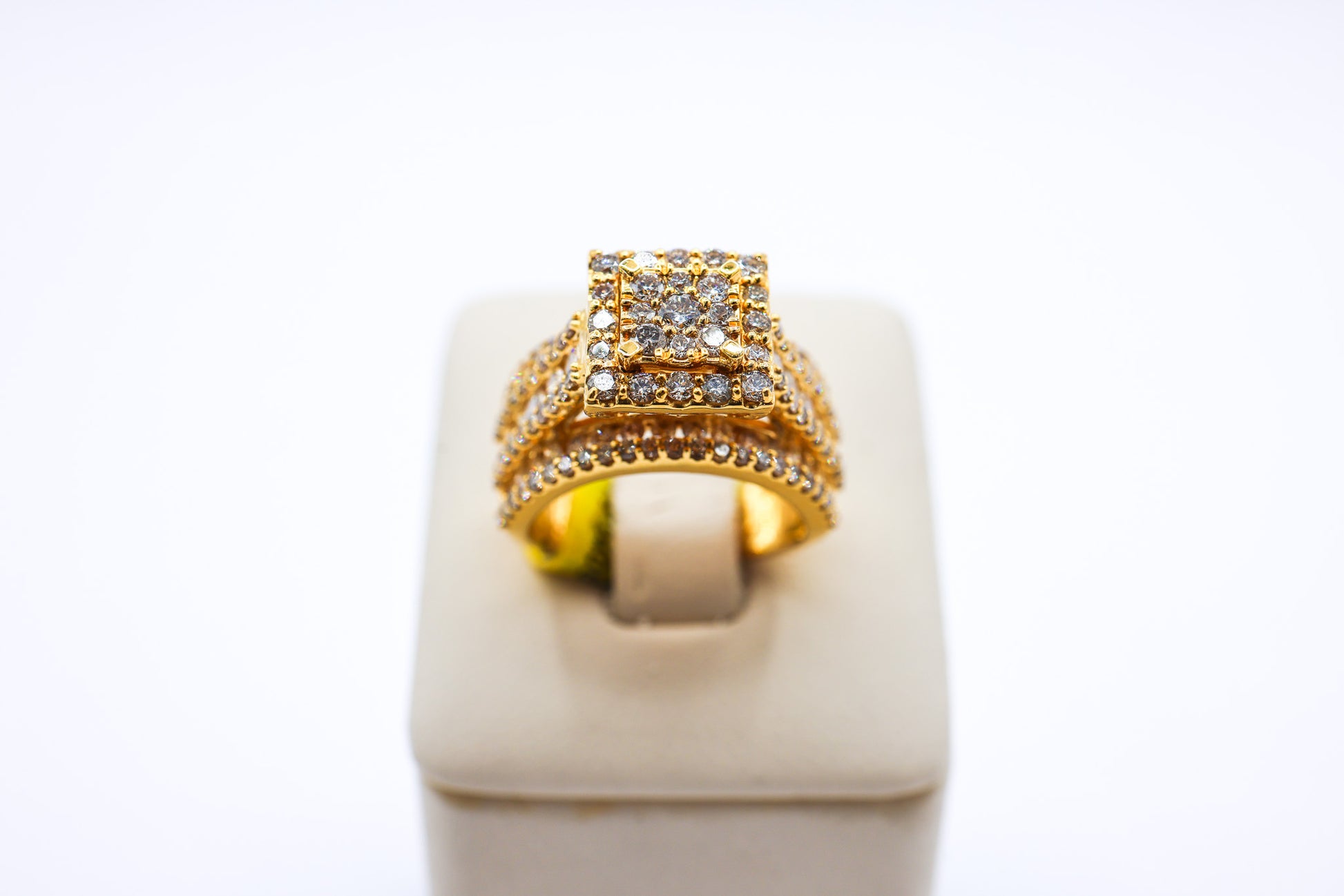 10K Gold 2.55CTW Multi-Diamond Custom Square Ladies Ring