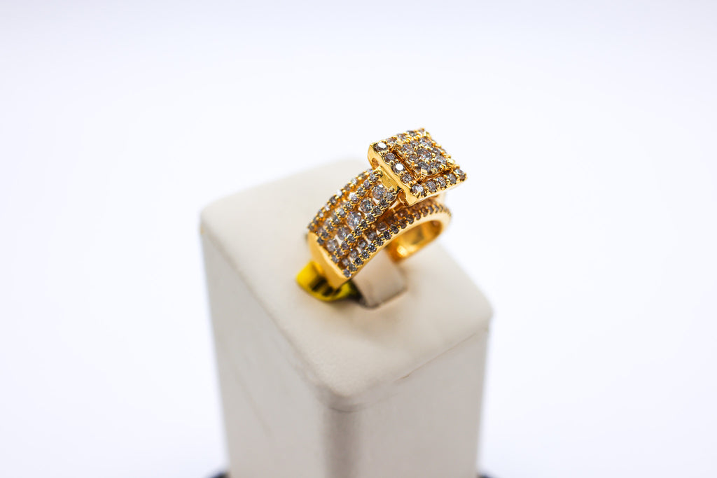 10K Gold 2.55CTW Multi-Diamond Custom Square Ladies Ring