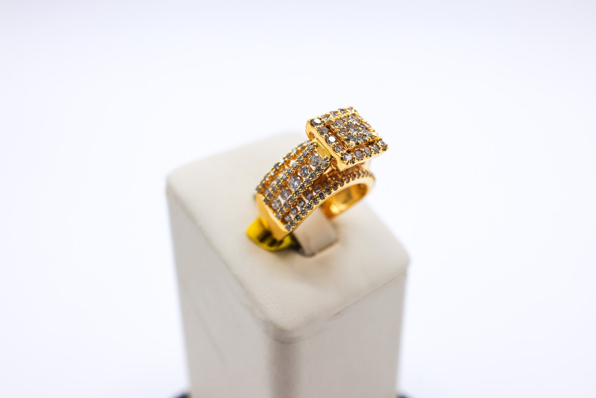 10K Gold 2.55CTW Multi-Diamond Custom Square Ladies Ring