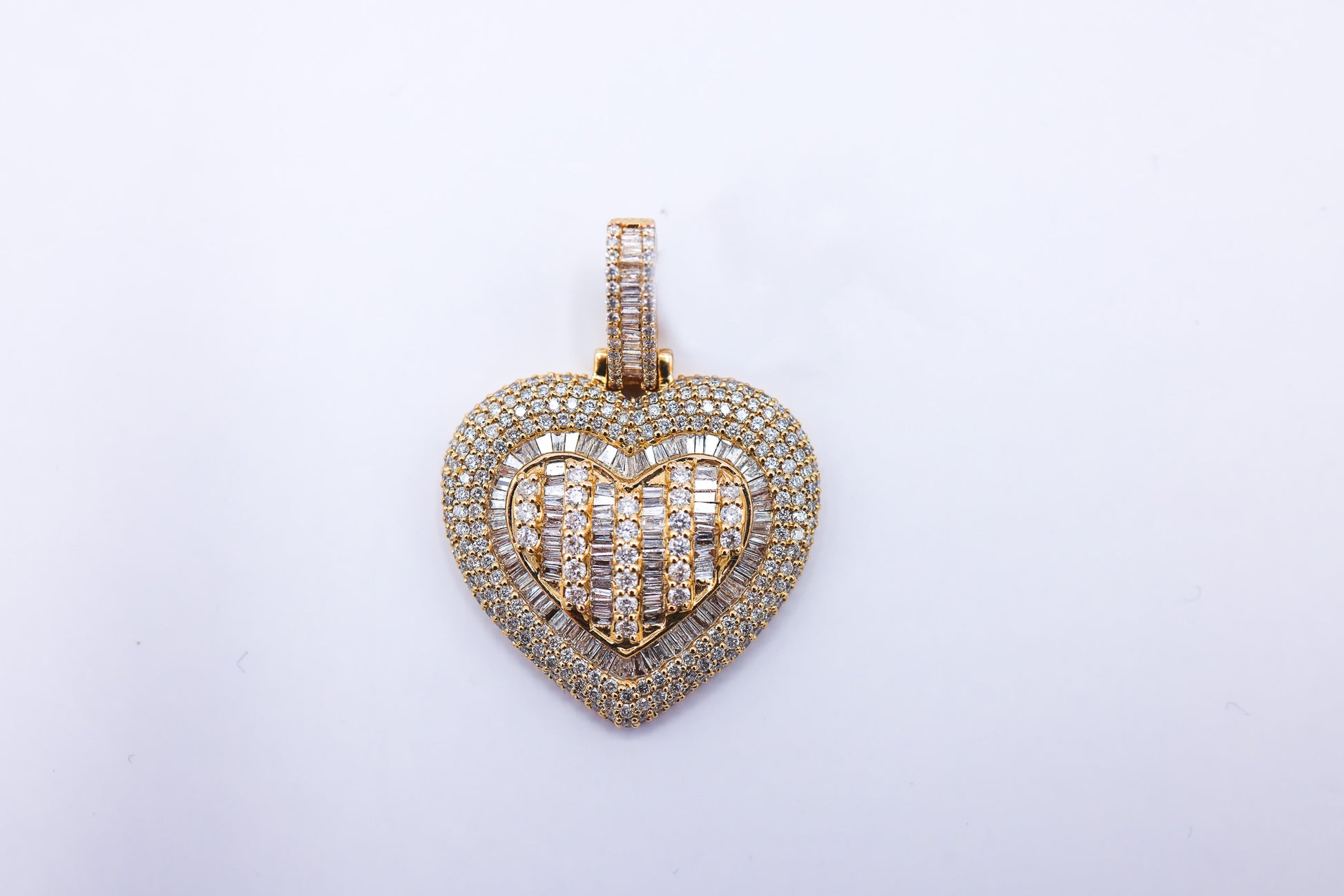 Heart Charm 10K Gold 3.38 CTW