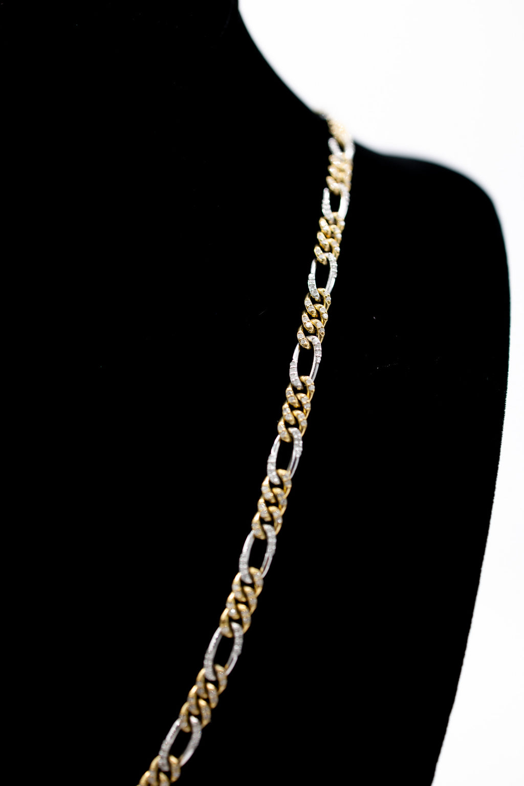 Figaro Chain 10K Gold 4.79 CTW 5mm