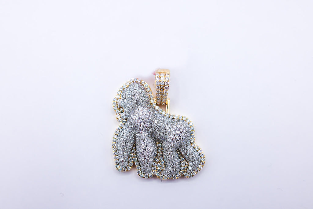 Gorilla Charm 14K Gold 6.14 CTW