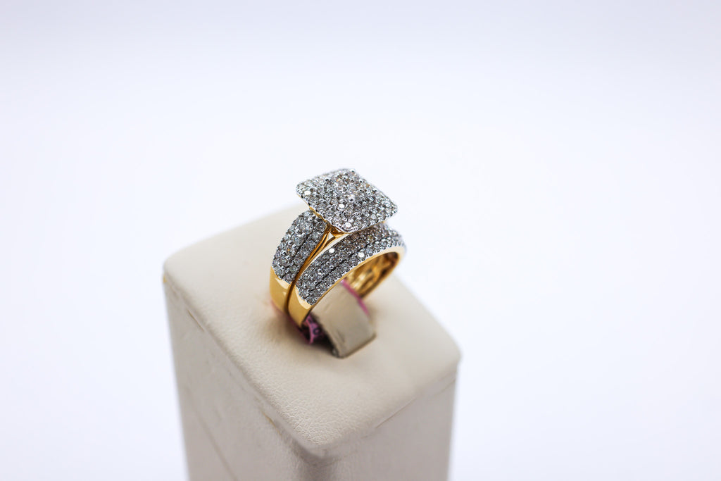 14K 2.09CTW Cushion-Cut Multi-Diamond Bridal Set