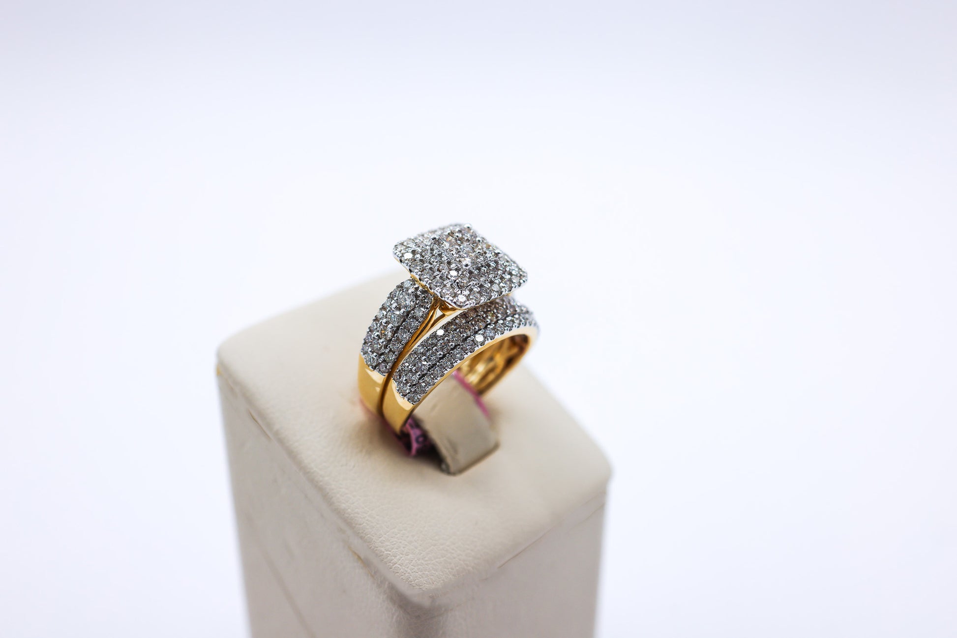 14K 2.09CTW Cushion-Cut Multi-Diamond Bridal Set