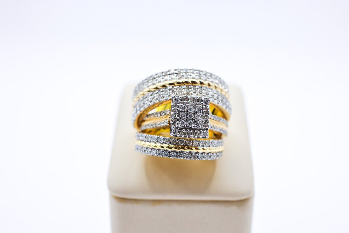 10K 2.06CT Square Trio Diamond Wedding Set