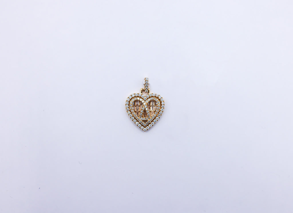 Heart Charm 10K gold 1 CTW