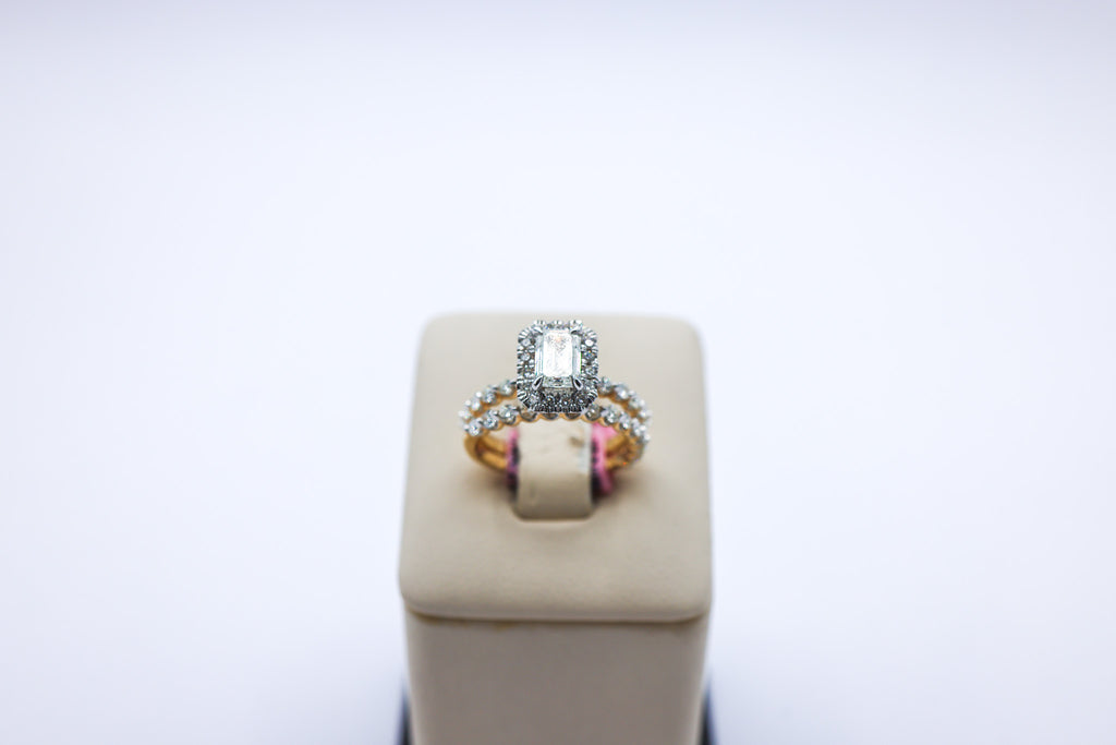 14K Gold 2.02 CTW Square Solitaire Certified Diamond Ring