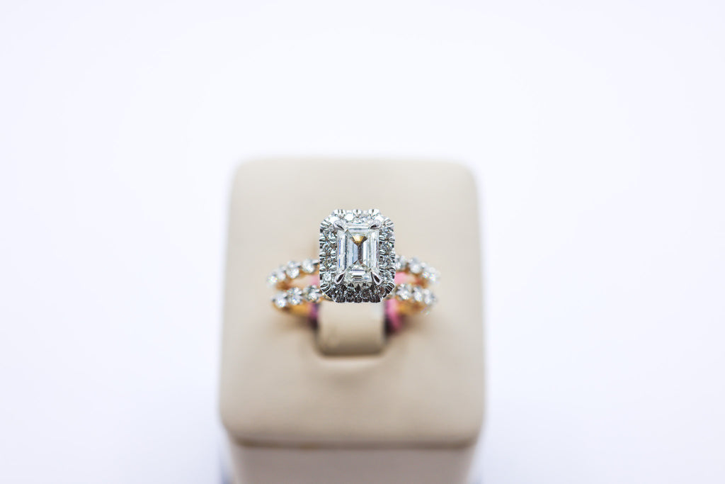 14K Gold 2.02 CTW Square Solitaire Certified Diamond Ring