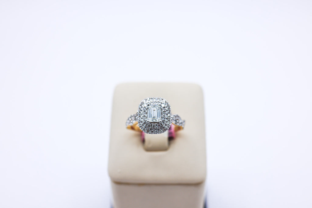 14K Gold 1.50 CTW Cushion Cut Solitaire with Braided Band Ladies Diamond Ring