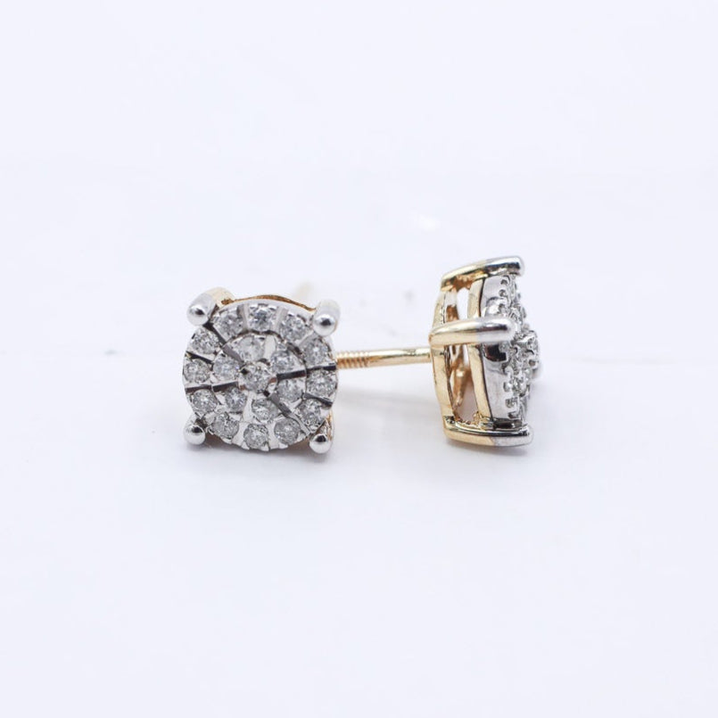 10K 0.15-0.16CT D-Earring Rhodium RDS