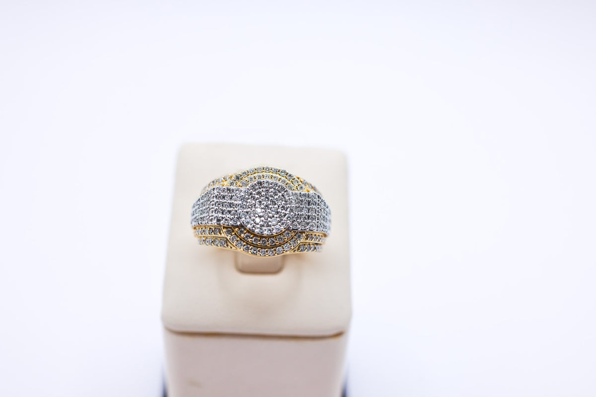 10K Gold 1.49 CTW Mens Custom Two-Tone Diamond Ring