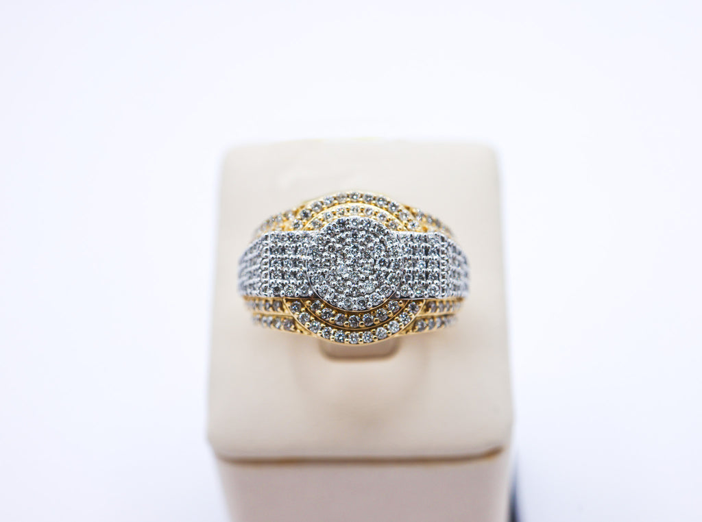 10K Gold 1.49 CTW Mens Custom Two-Tone Diamond Ring