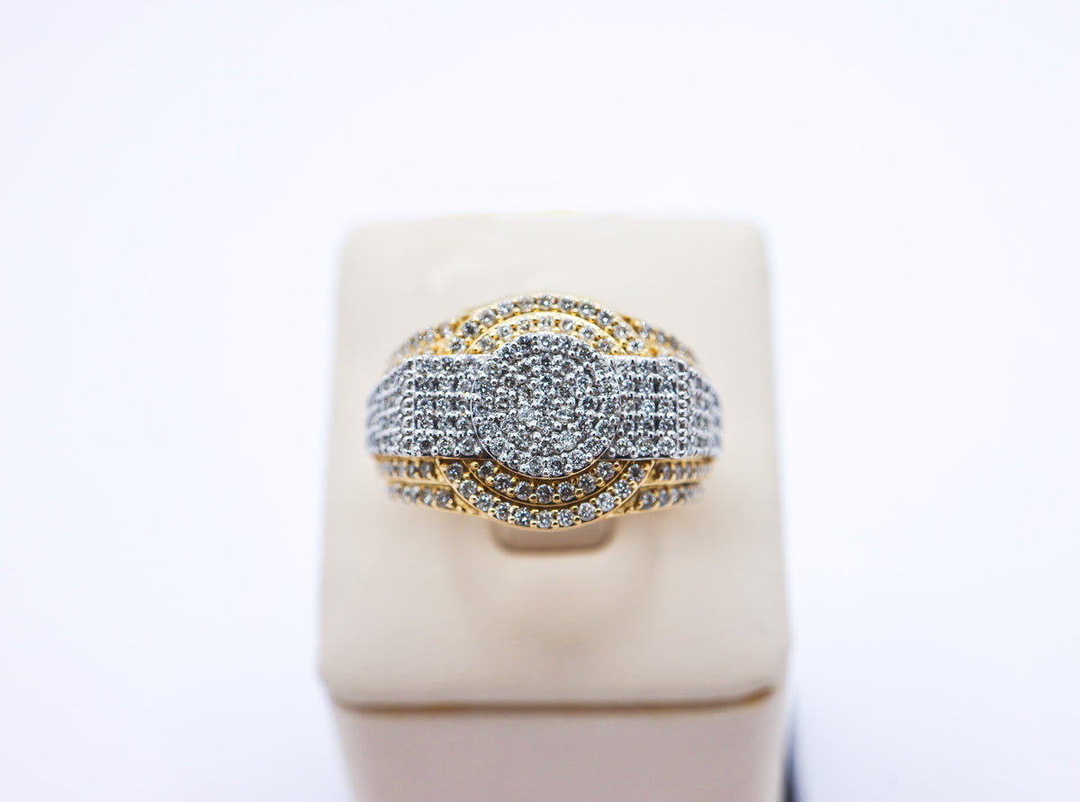 10K Gold 1.49 CTW Mens Custom Two-Tone Diamond Ring