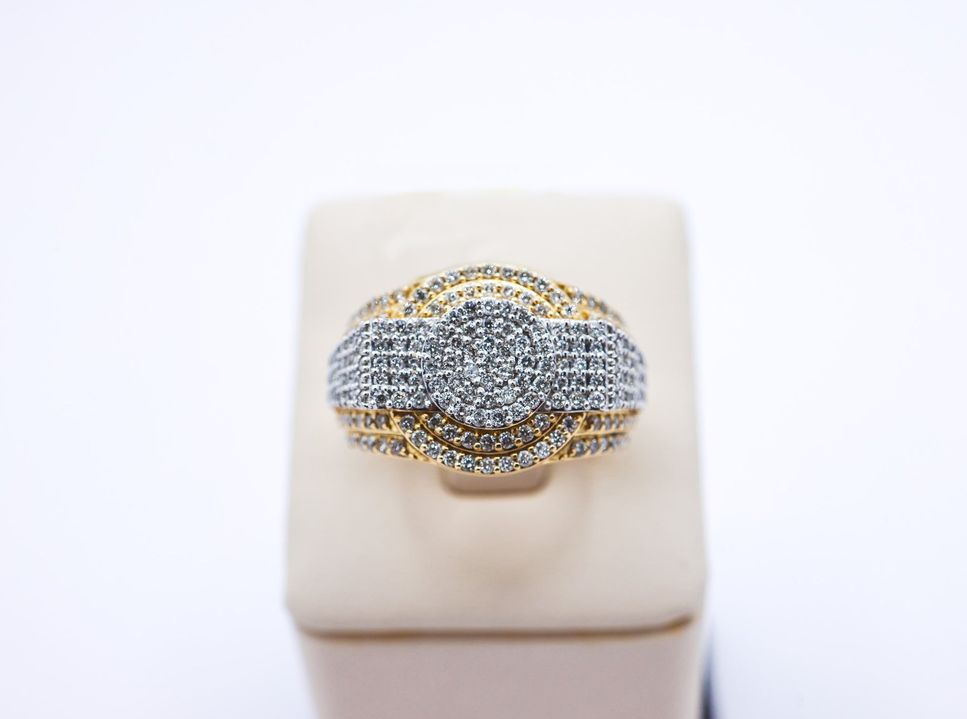 10K Gold 1.49 CTW Mens Custom Two-Tone Diamond Ring