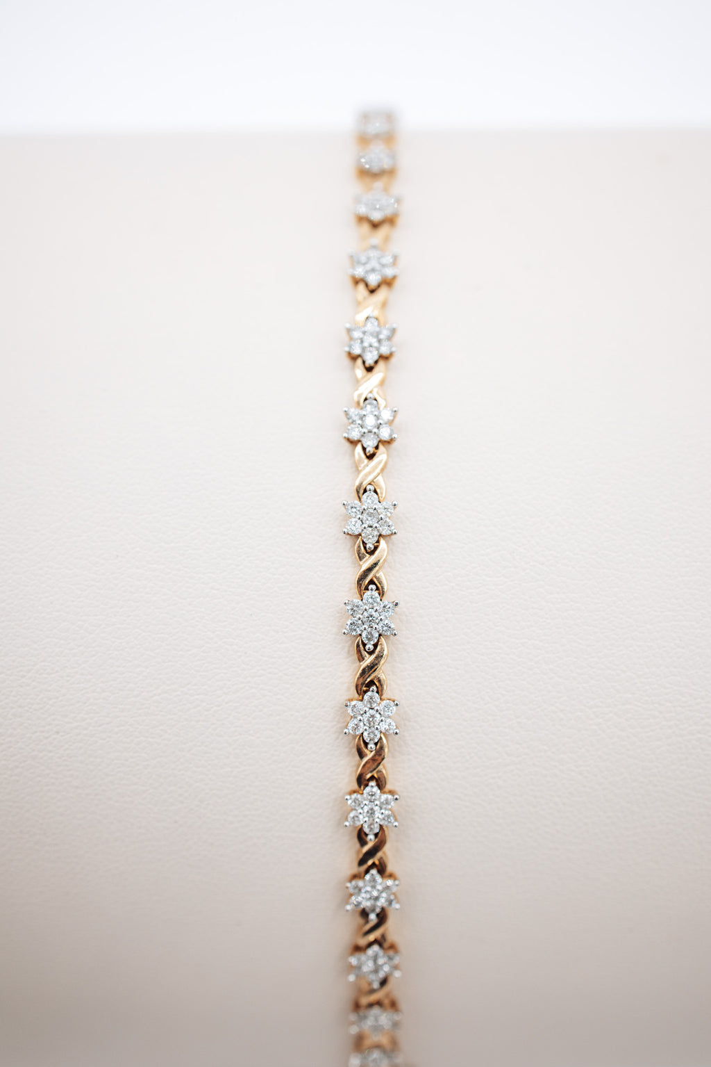 Floral Infinity Ladies Diamond Bracelet - 10K Gold 2CTW