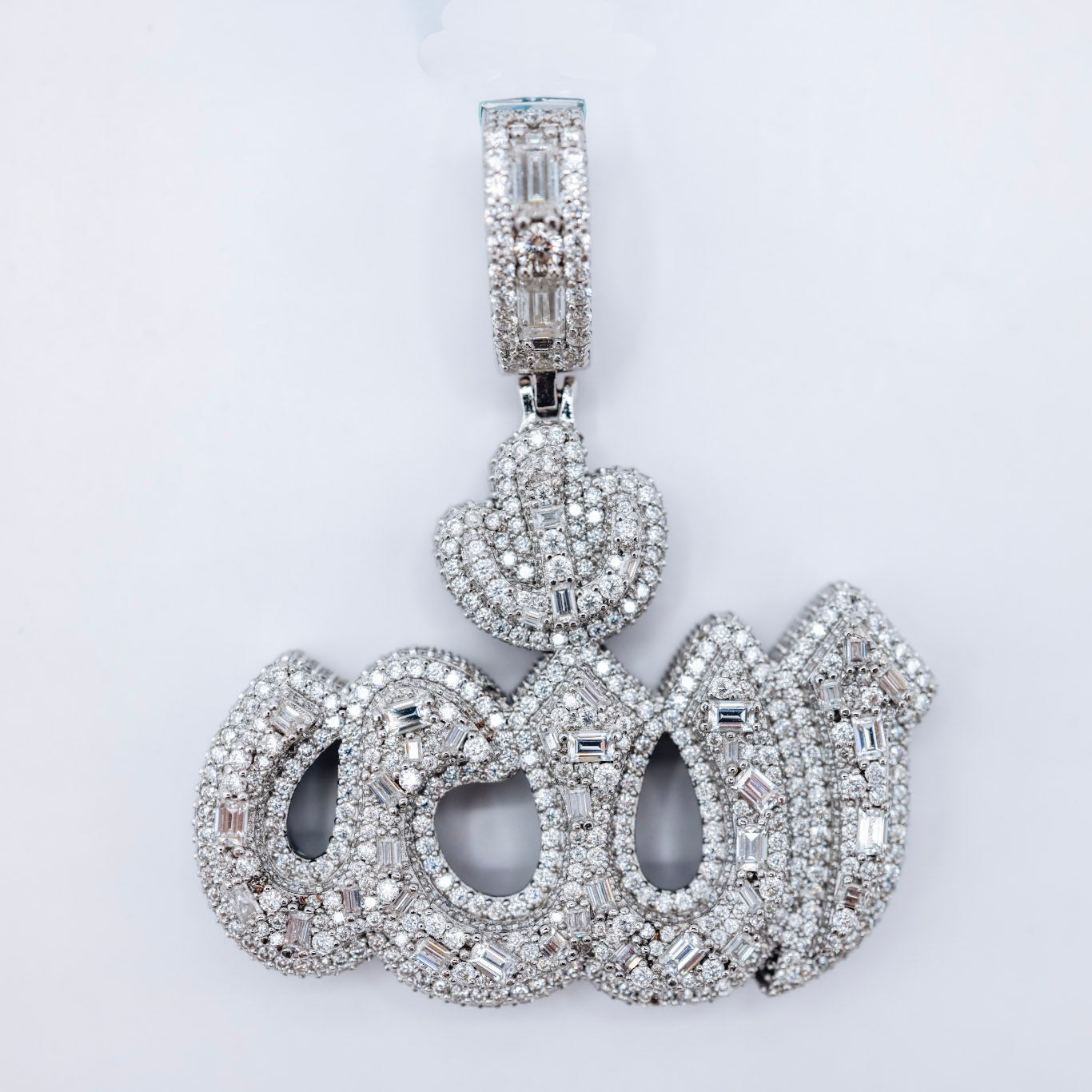 Allah Pendant 10.9 CTW Moissanite
