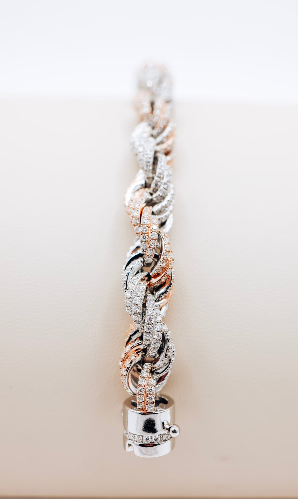 Two-Tone Designer Rope Moissanite Bracelet 10CTW