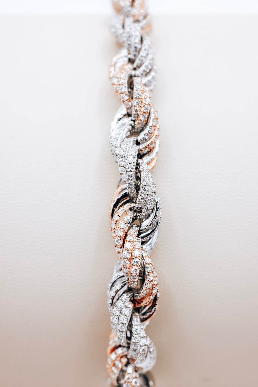 Two-Tone Designer Rope Moissanite Bracelet 10CTW