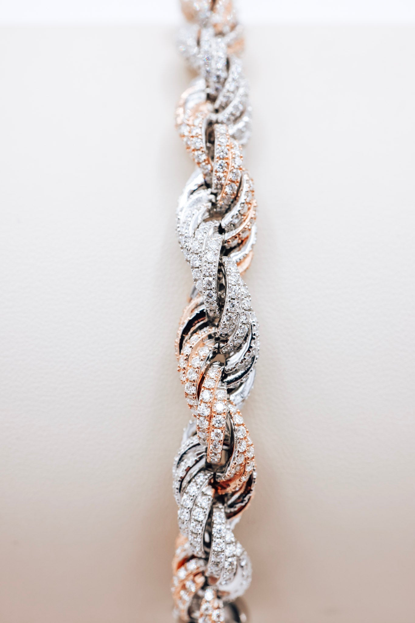 Two-Tone Designer Rope Moissanite Bracelet 10CTW