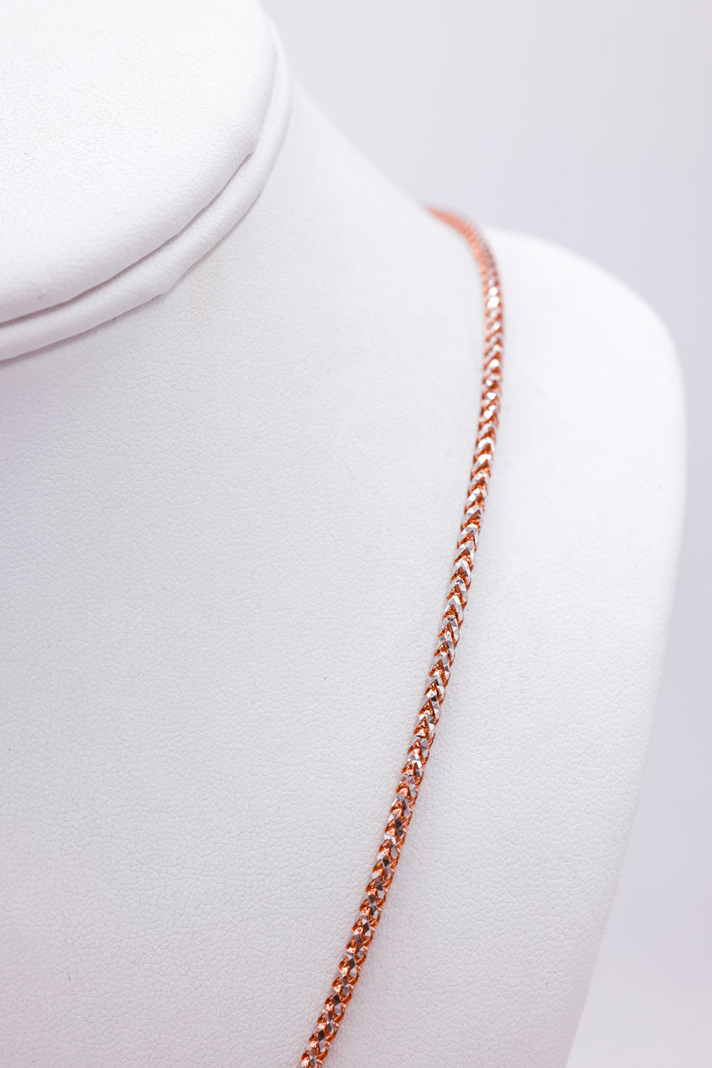 Rose Gold Franko Diamond Cut 22 Inch Gold Chain