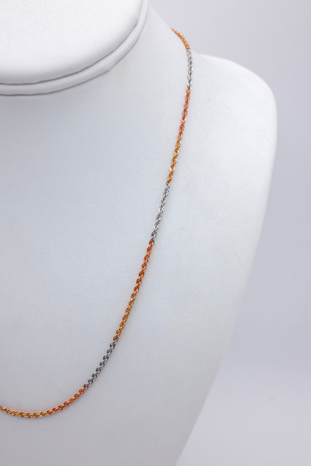 10K Tri-Gold 20 Inches Rope Chain