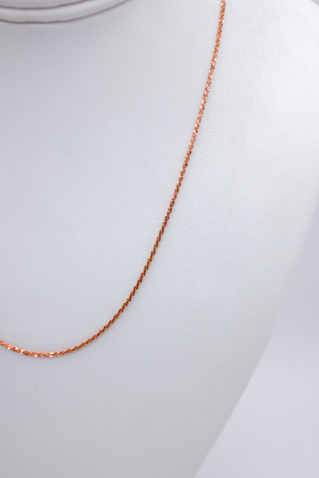 10K Rose Gold Moon Cut Rope Chain 24 Inches