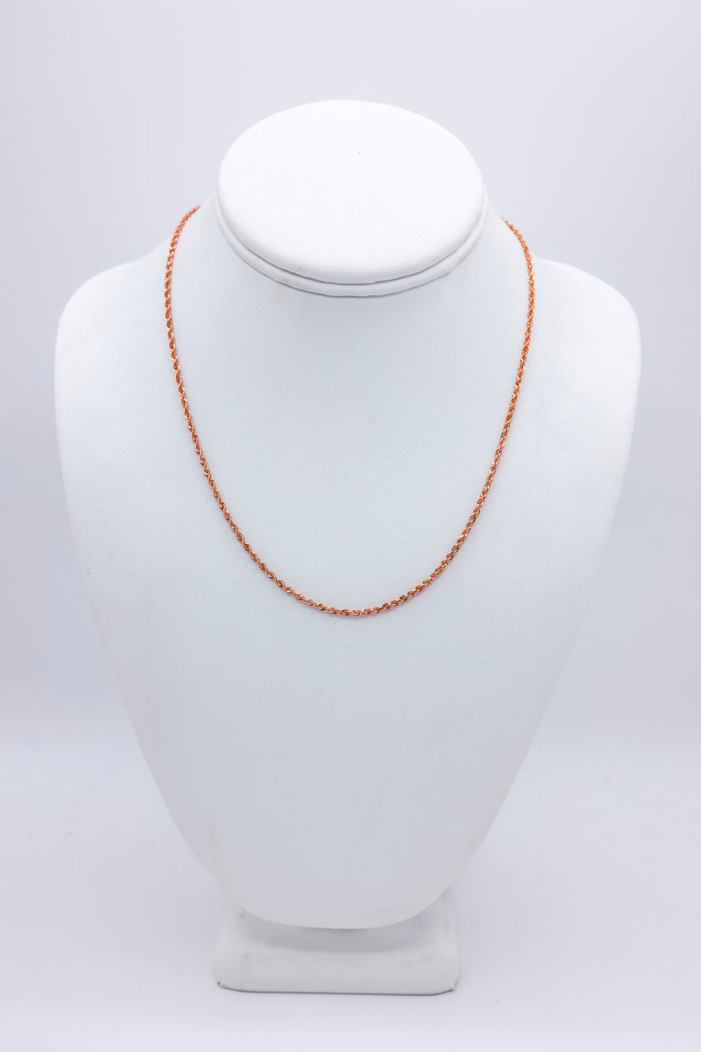10K Rose Gold Rope Chain 18 Inches