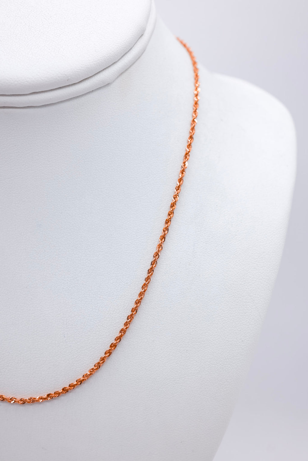 10K Rose Gold Rope Chain 18 Inches