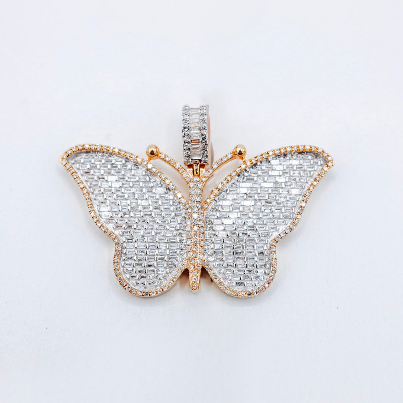 10K Butterfly 1.75CTW Diamond Charm